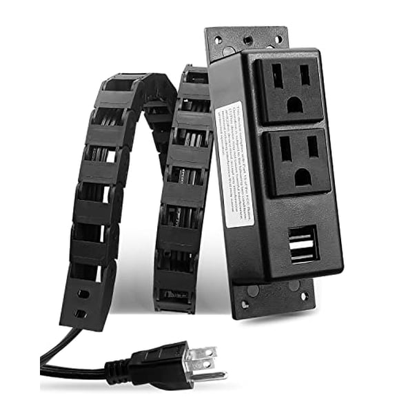 Drawer Outlet Kit with 15Amp AC Outlets and 5V2A USB-A, Drawer Outlet Charging Station for Bedroom, Kitchen, Vanity, Entry Table, Nightstand$$Tools & Hardware Other