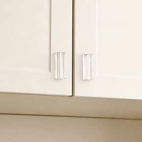 Drawer Pull Handles Clear, No Drill Stick-On Cabinet and Drawer Handles, Low Profile Transparent Plastic Pulls for Easy Opening (4 Pack)