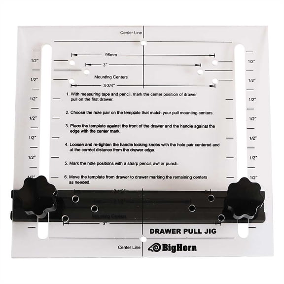Cabinet Drawer Pull Handle Drilling Template Guide Jig