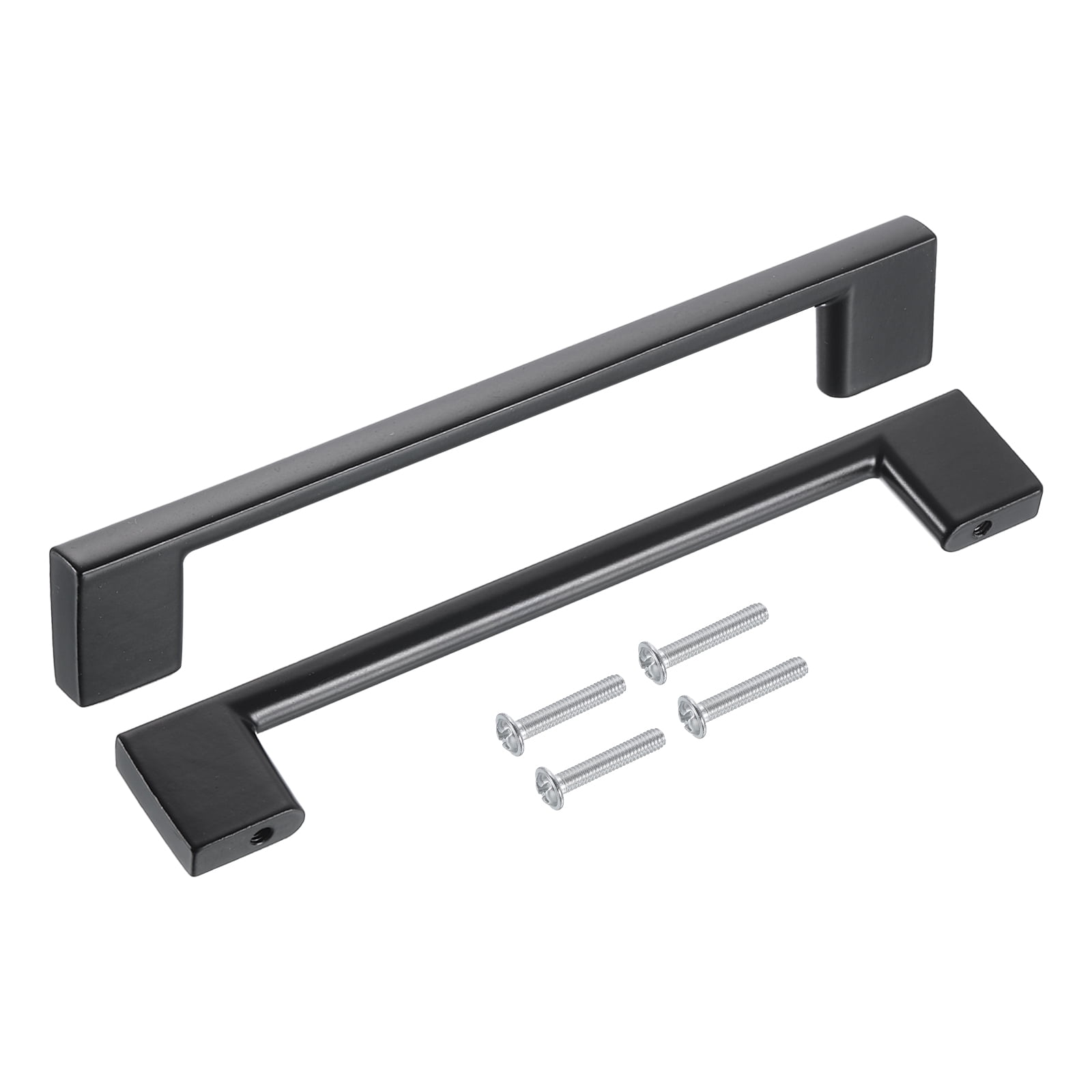 Drawer Pulls, 6Pcs 6" - Aluminum Alloy Kitchen Cabinet Handles, Rectangle Furniture Hardware Solid Handles for Wardrobe Cupboard (Matt Black)
