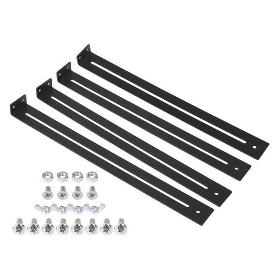 Drawer Repair Kit Furniture Reinforcement Bracket Adjustable 13-24 In Steel Support For Wooden Particleboard MDF Cabinet Drawers With Screws Nuts (2 Set)