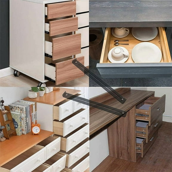 Drawer Repair Kit, Furniture Repair Accessories Brackets Middle Mount to Reinforce and Repair Broken Wooden B