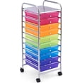thumbnail image 1 of Drawer Rolling Storage Cart, Multipurpose Utility Cart Mobile Craft Cart w/Drawers & Wheels, Home Office School Tools Scrapbook Paper Organizer, 1 of 16