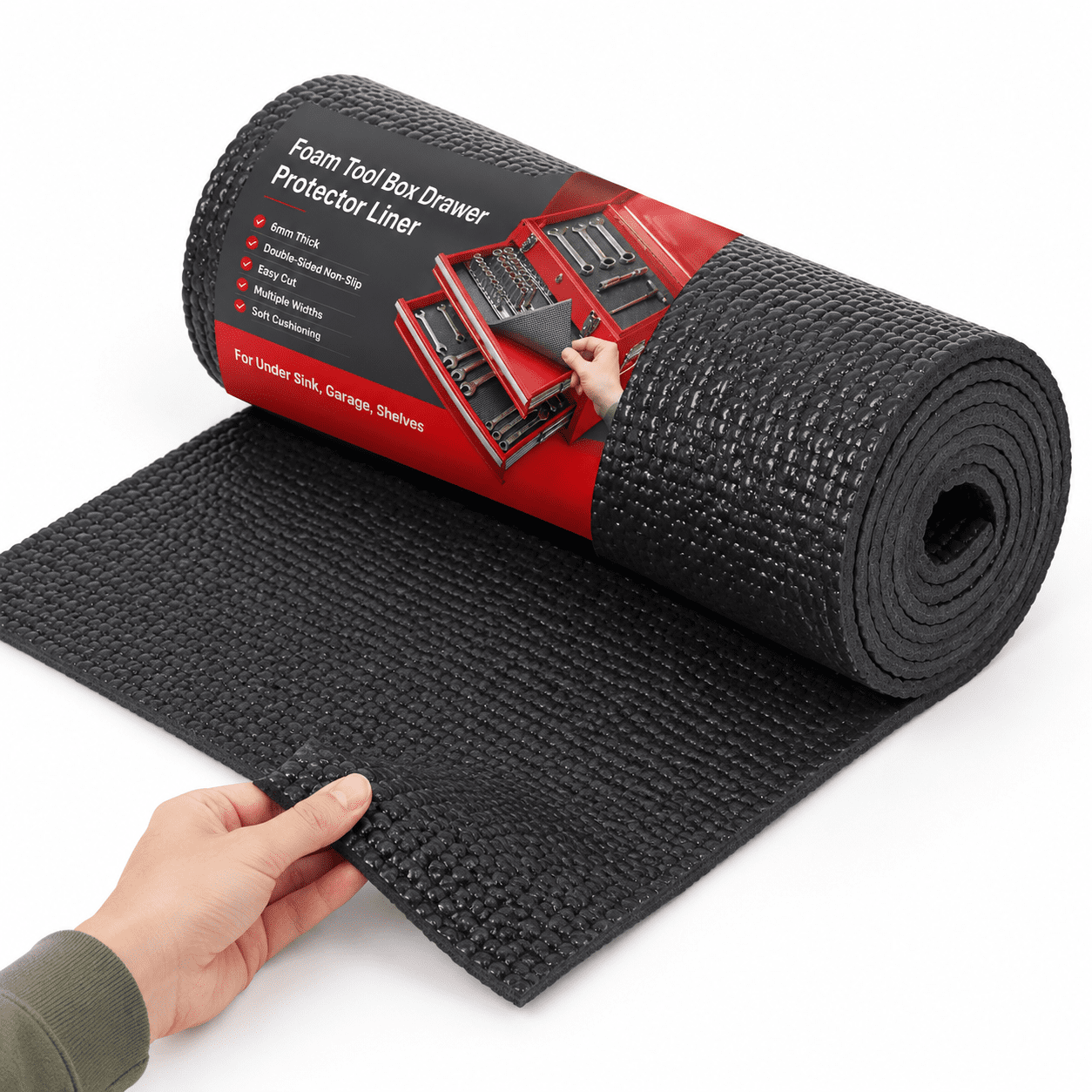 Drawer Shelf Liner, Black, 12