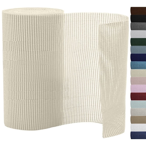 Drawer and Shelf Liners, Firm Grip, Non-Adhesive Easiest Mounting Mat, 2 Rolls, 12" x 5 Feet, Durable Organizational Liners, Kitchen Cabinet Drawers, Bathroom