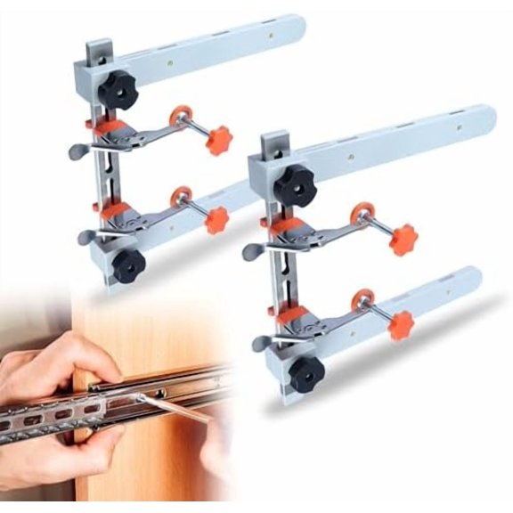 Drawer Slide Jig with Toggle Clamp & Magnetic Arm - Precision Cabinet Drawer Jig Tool with Laser-Engraved Dual-Scale Mark for Mounting Drawer Slide, Fast & Accurate Installation for DIY & Pro