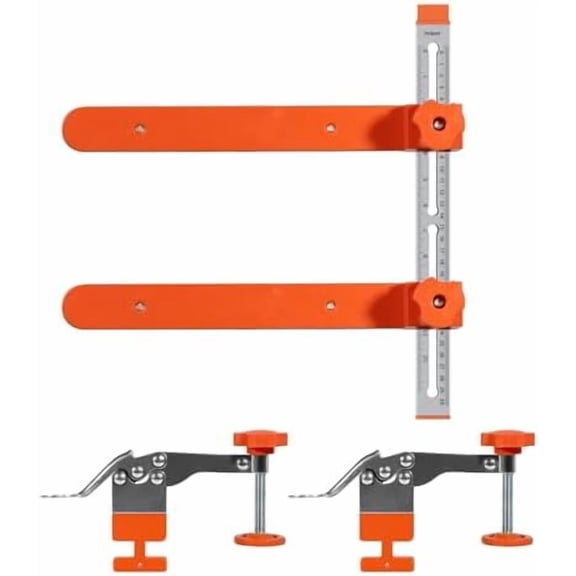Drawer Slide Rail Jig Tool - Toggle Clamp & Magnetic Arm for Fast Cabinet Slide Installation, Dual-Scale, for DIY & Pro Use$$Tools & Hardware Other