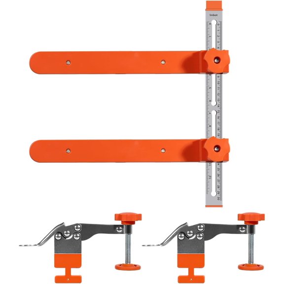 Drawer Slide Rail Jig Tool - Toggle Clamp & Magnetic Arm for Fast Cabinet Slide Installation, Dual-Scale, for DIY & Pro Use