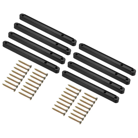 Drawer Slides, 12Set 180mm - Plastic Drawer Rails with Screw, Side Mounted Grooved Guide Rail for Cabinet Bedside Table Wardrobe Dresser (Black)