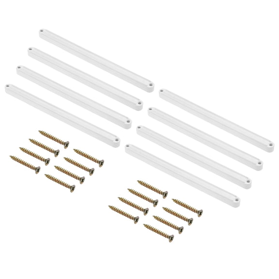 Drawer Slides, 12Set 235mm - Plastic Drawer Rails with Screw, Side Mounted Grooved Guide Rail for Cabinet Bedside Table Wardrobe Dresser (White)