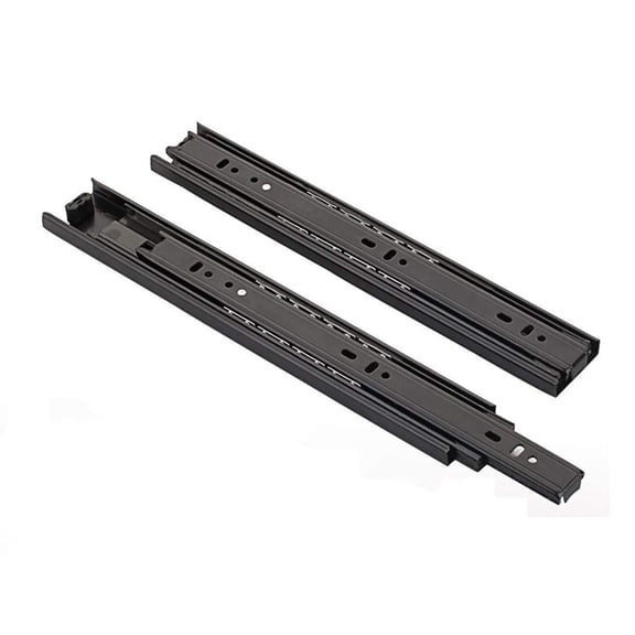 Drawer Slides, 13 Inch Full Extension 3 Section Ball Bearing Side Mounted Drawer Slider for Cabinet Kitchen Furniture ,2 Pack (13 Inch, Black)