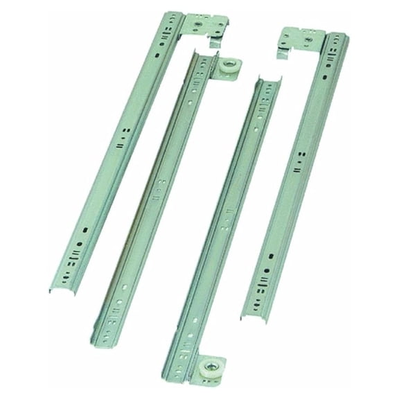 Drawer Slides 1300P ZC 22 Inch Full Extension - Medium Duty Cabinet Slides for Kitchen, Vanity, Desk - Ball Bearing, Positive Stop, Screw-On Mount