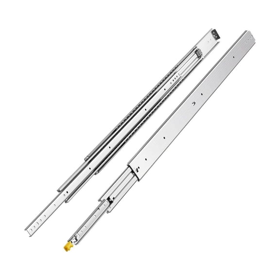 Drawer Slides 16-60 Inch, Heavy Duty Full Extension Slides - 500lbs Capacity, Ball Bearing, Locking Mechanism, 3-Fold Slides for Cabinets, Shelves, RV & Industrial Use