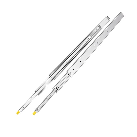 Drawer Slides 18-60 Inch Heavy Duty, Ball Bearing Full Extension Slides - 500lbs Capacity, Double Lock, 3-Fold Slides for Cabinets, Shelves, RV