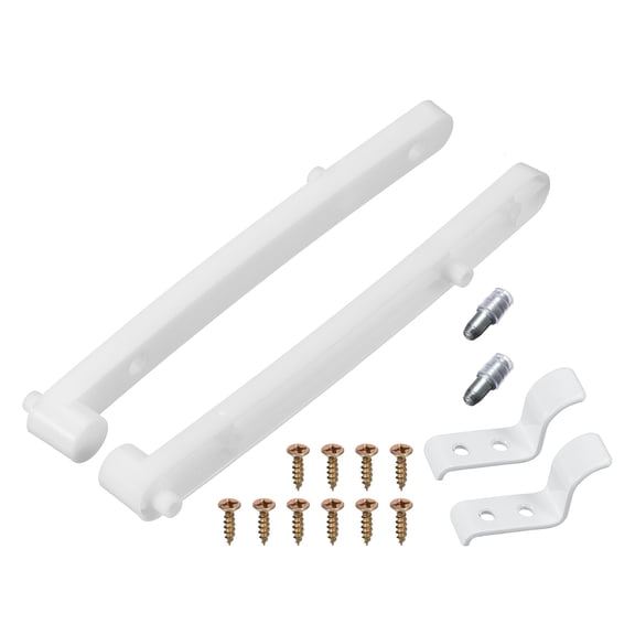 Drawer Slides, 1Set 185mm Hidden Flip-Up Plastic Drawer Rails with Screw, Side Mounted Grooved Guide Rail Track for Cabinet Bedside Table Wardrobe Dresser, White