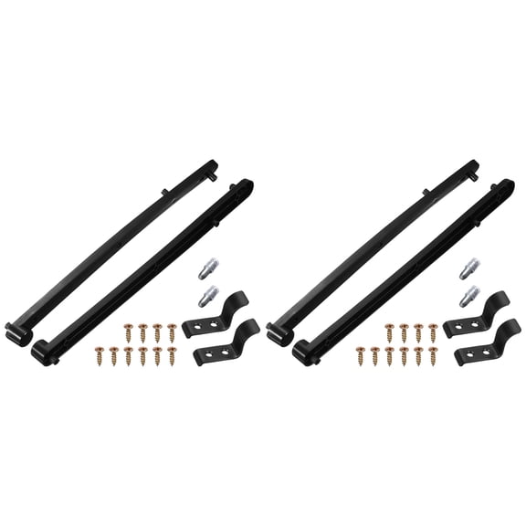 Drawer Slides, 2Set 310mm Hidden Flip-Up Plastic Drawer Rails with Screw, Side Mounted Grooved Guide Rail Track for Cabinet Bedside Table Wardrobe Dresser, Black