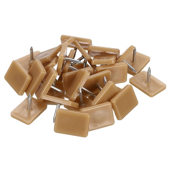 Uxcell Glides with Nails 30 Pack 0.67'' x 0.47'' Plastic Glides with Nails and Stoppers Rectangular Glides