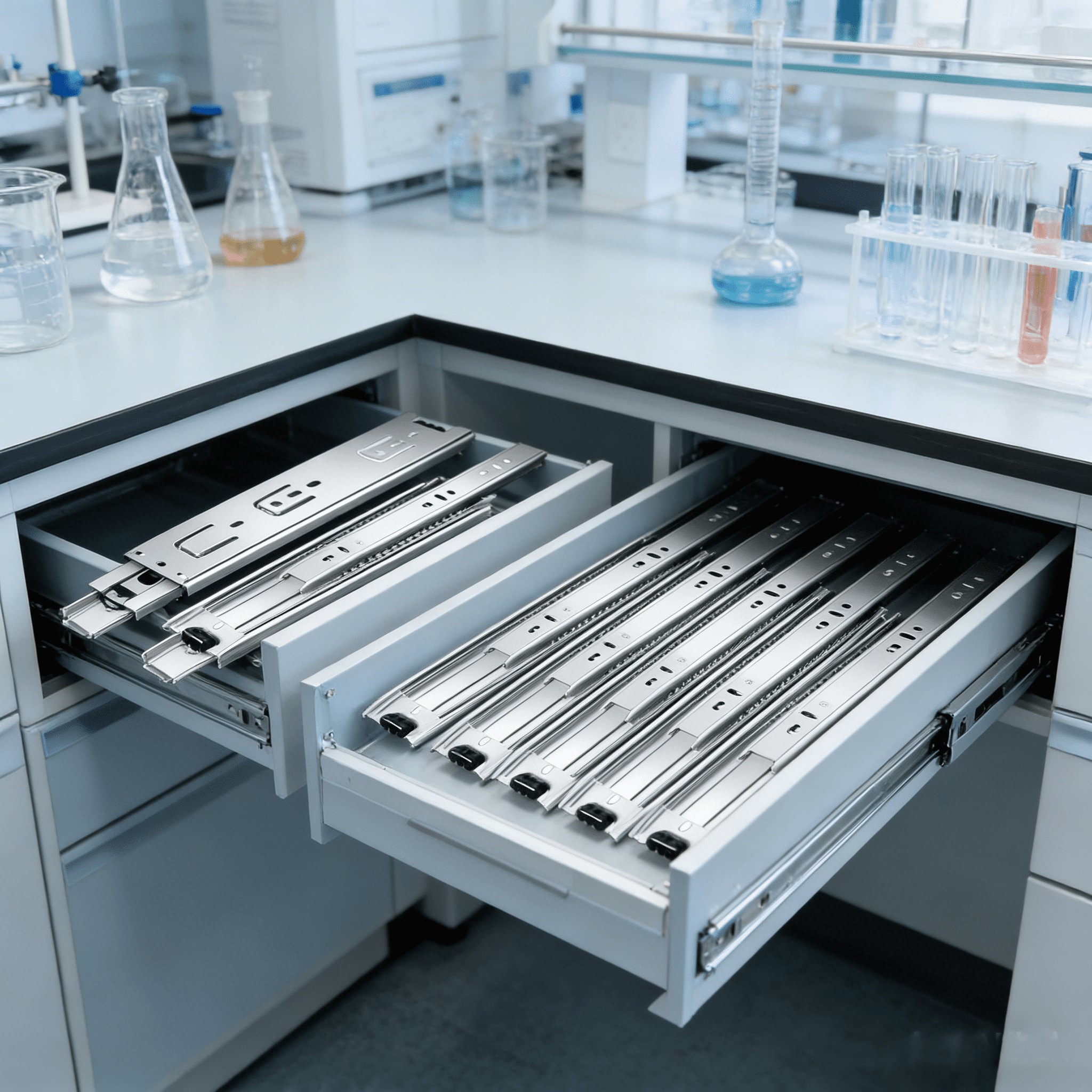 Drawer Slides 4 Pairs Full Extension Side Mount Cabinet Drawer Glides ...