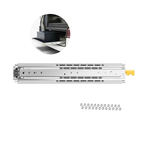 Drawer Slides 500lbs Capacity, 18-60 Inch Full Extension Locking Side Mount - Heavy Duty Ball Bearing Rails for Cabinets, Shelves, RV, Trucks (Pair)