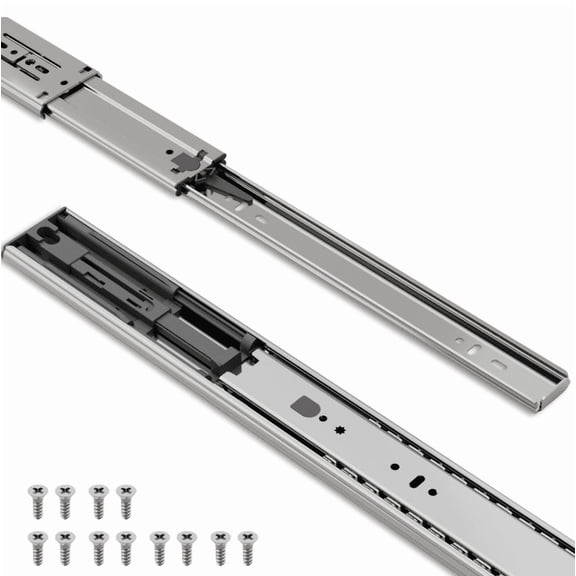Drawer Slides (6 Pairs, 10 Inch 250mm) Push to Open Side Mount Ball Bearing 3 Folds Metal Rails Track Glides Runners Heavy Duty Drawer Dresser Kitchen, 100 LB Capacity
