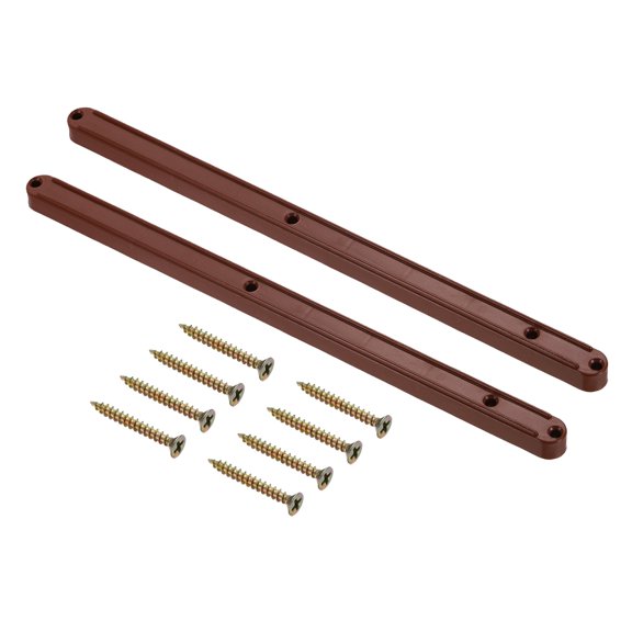 Drawer Slides, 6Set 298mm - Plastic Drawer Rails with Screw, Side Mounted Grooved Guide Rail for Cabinet Bedside Table Wardrobe Dresser (Brown)