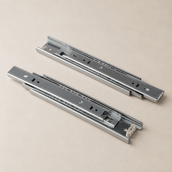 Drawer Slides 8 Inch Ball Bearing Full Extension 3 Section Slide Track Mounting Drawer Runners Slider for Cabinet Home Furniture, 2 Pack (Silver 8 Inch)