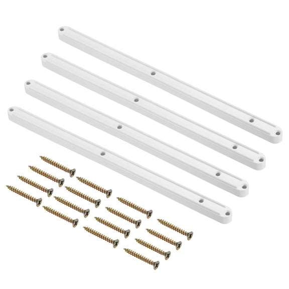 Drawer Slides, 8Set 298mm - Plastic Drawer Rails with Screw, Side Mounted Grooved Guide Rail for Cabinet Bedside Table Wardrobe Dresser (White)