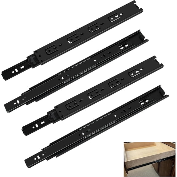 Drawer Slides Cabinet Slides 3-Section Full Extension Ball Bearing | For Dresser, Cabinet, Kitchen 100 LB Capacity 12Inch 2 Pairs
