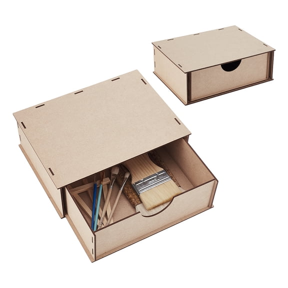 Drawer Storage Box Rectangle Tan 200x270x91mm