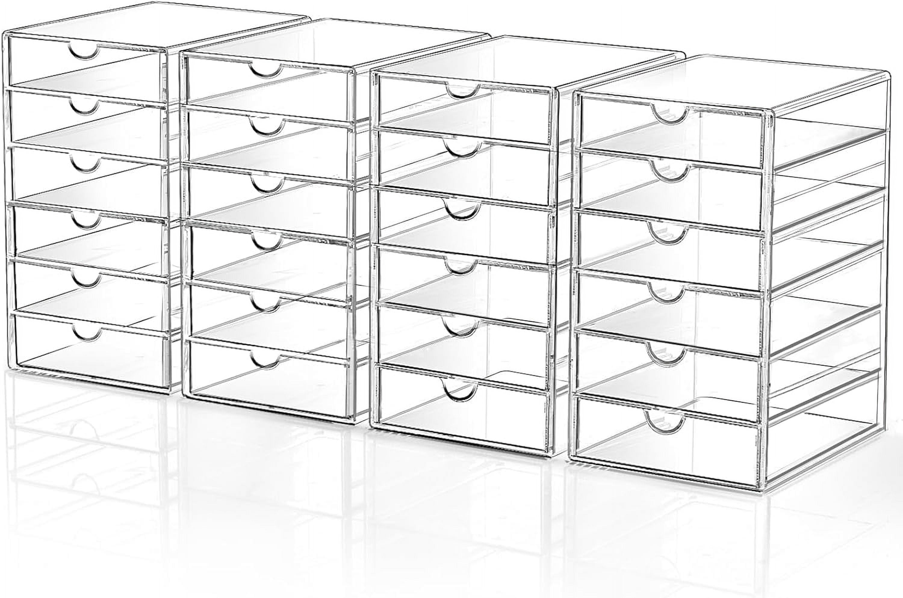 Drawer Storage Organizer with 24 Drawers, 4 Set Office Desk ...