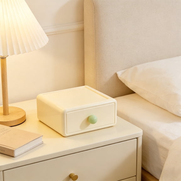 Drawer Style Multi-Color Desktop Organizer, Pull-Out Storage Box for Stationery Cosmetics and Small Items, Stackable Space-Saving Desk Organizer for Office Study Bedroom Use