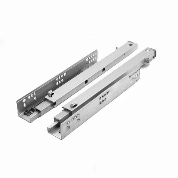 Drawer Track 300-350mm Wide Steel 3 Sections Drawer Slide Furniture Hardware For Kitchen Cupboard Wardrobe Silver Runner 2pcs