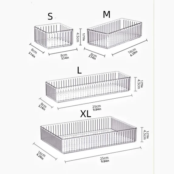 Drawer Transparent Visual Jewelry Accessories Storage Box Plastic Household Items Cosmetics Organizing Box Clear L