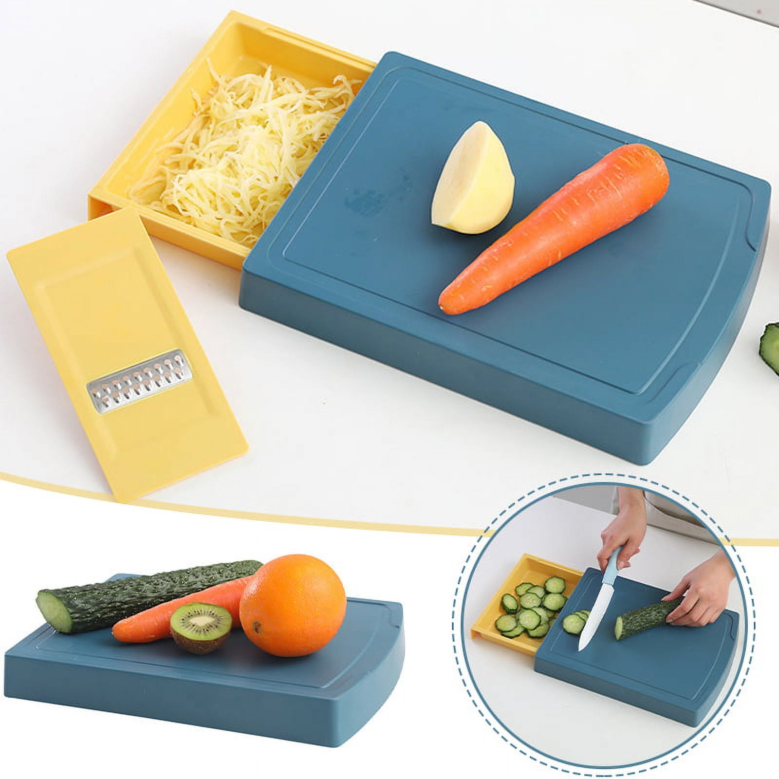 Drawer Type Cutting Board with Detachable Food Grater Slicer Easy to