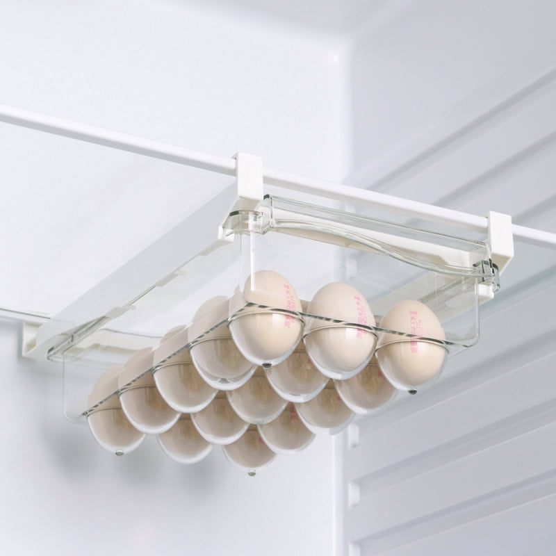 Drawer Type Food Storage Box for Refrigerator Clear Fruit Egg Organizer    Boxs Under Shelf Slide Plastic Kitchen Container