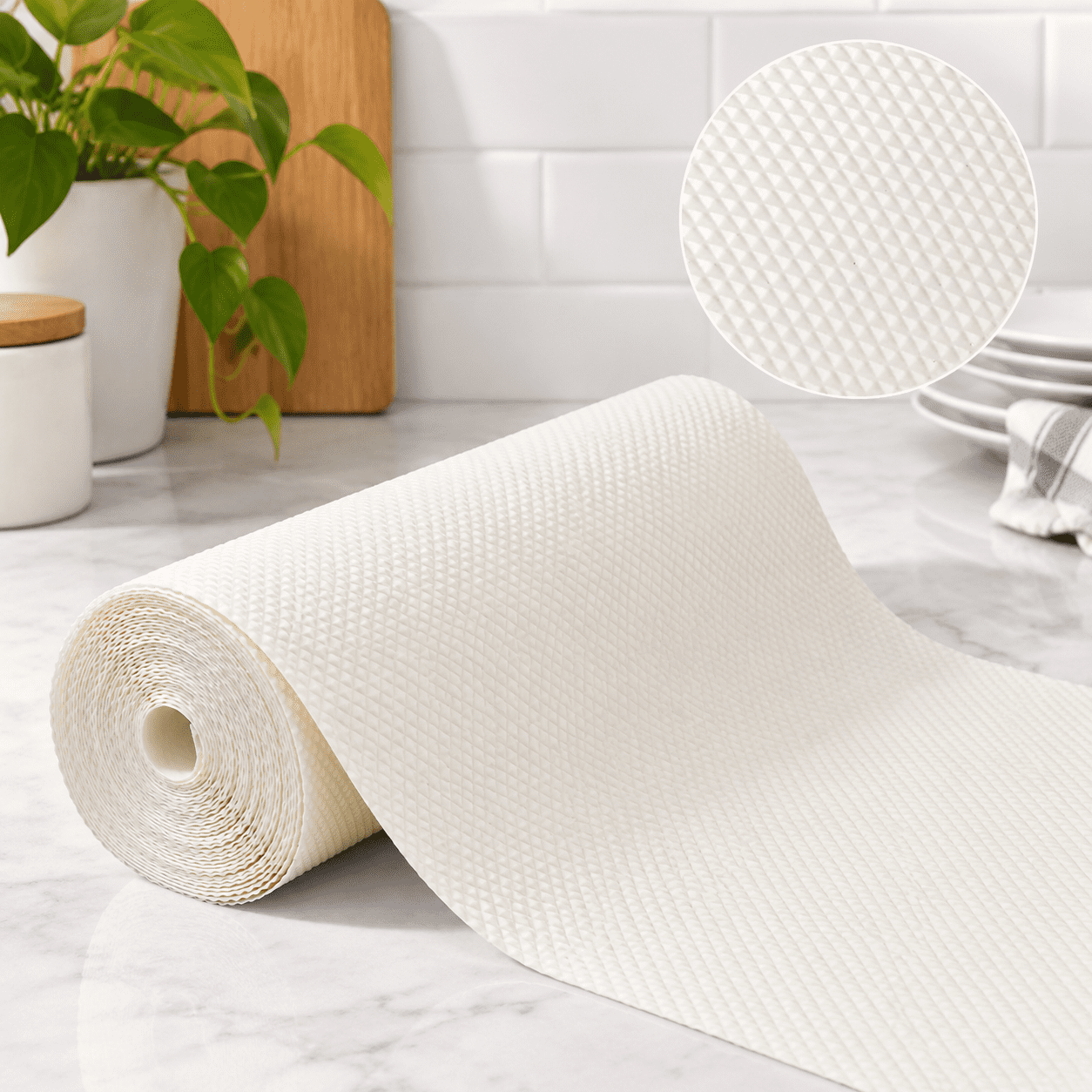 Cream Drawers Drawer and Shelf Liners, Cream, 17.5
