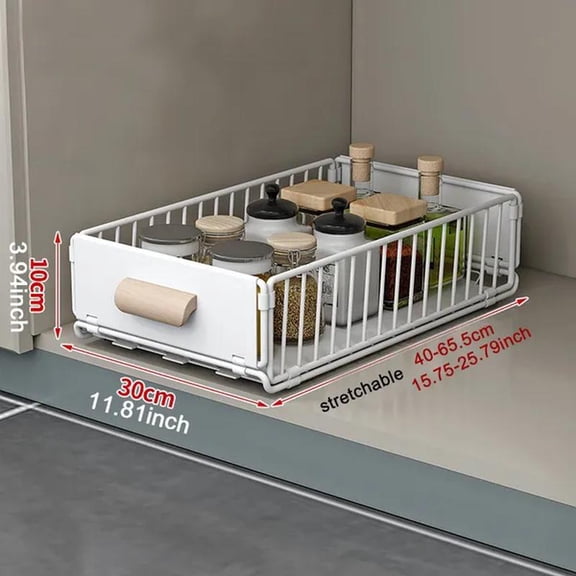 Drawer shelves, multi-functional pull-out storage rack, slide drawer basket for easy access