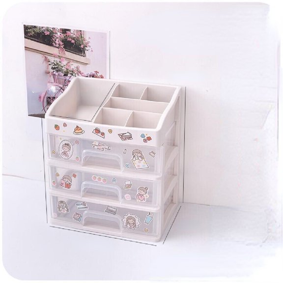 Drawer type student dormitory makeup drawer box desk stationery office desk shelf
