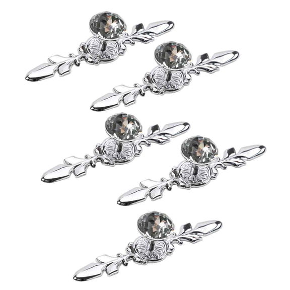 Drawer vanity handle Pull handle - crystal glass with diamond trim handle with plate - Brilliant chrome