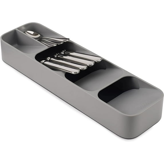 DrawerStore Knife Organizer, holds up to 9 knives, Kitchen Organization & Drawer Storage – Compact, Grey