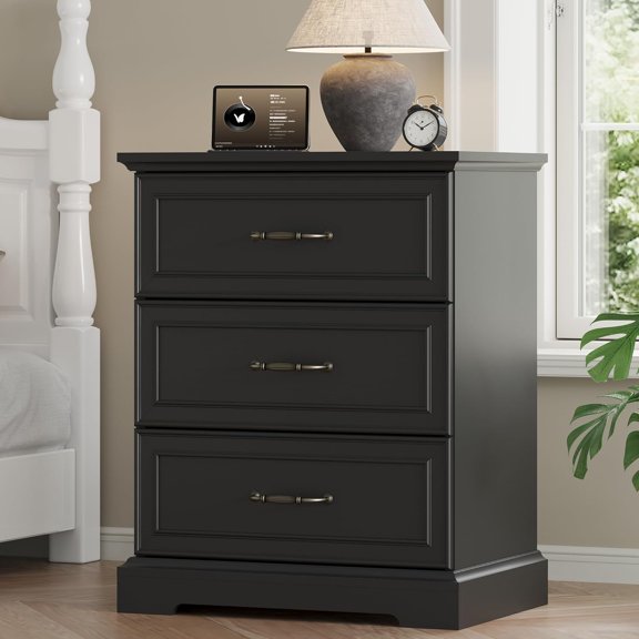 Drawers Dresser for Bedroom,  Modern Chest of Drawers with Deep Drawers & Bar Handles, Rustic Wood Nightstand, Wooden Closet Storage Organizer for Living Room, Hallway