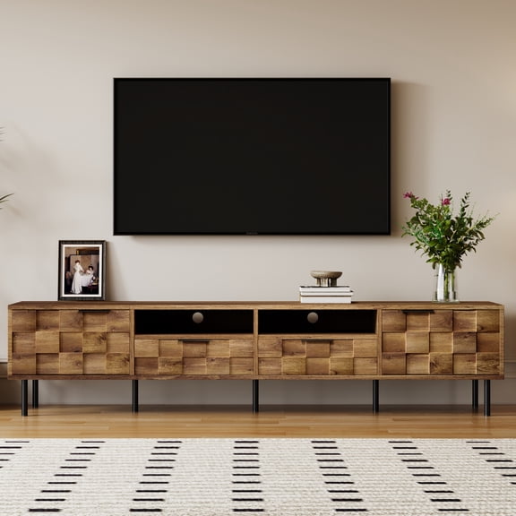 Drawers TV Stand, 85' Natural Particle Board, for Living Room