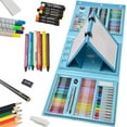 thumbnail image 1 of Drawing Art Kit,Bexikou 208 Piece Art Set Crafts Drawing Kits,Art Supplies Includes Sketch Pads, Oil Pastels, Crayons, Colored Pencils, Gifts for Girls Boys Teen Ages 4-6-8-9-12 (Blue), 1 of 7