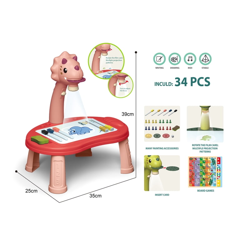 Children Led Projector Art Drawing Table Toys Kids Painting Board Desk Arts And Crafts Projection Educational Learning Gifts Toy
