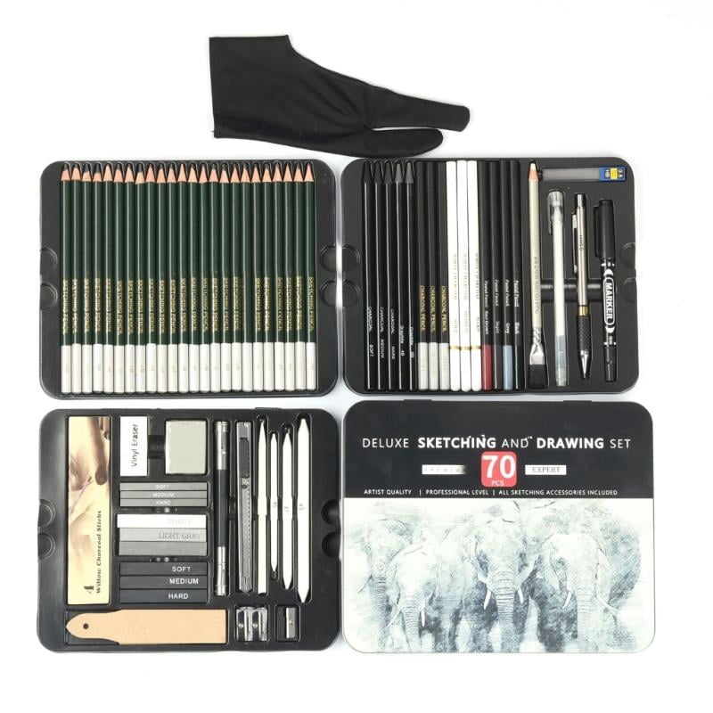 Drawing Art Supplies, Includes Marker Sharpener, Sandpaper, Blending Stumps