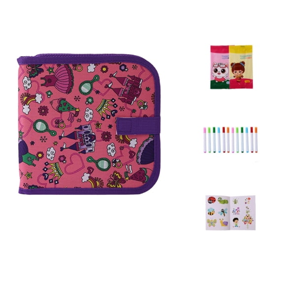 Drawing BoardforKids, Travel MarkersforKids, 10X8 In, 12 Erasable Markers, 2Ml Water Based, Doodle PadforKids, 1 Drawing Pad, 2 Wipes, 1 Pc, Portable Folding, Road Trips