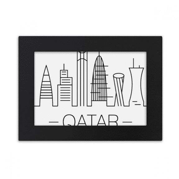 Drawing City Qatar Landmark Desktop Photo Frame Ornaments Picture Art Painting
