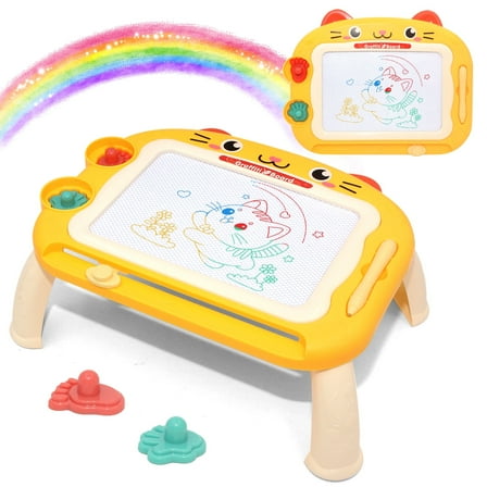 Drawing Doodle Board Toys - Learning Toys for 1 2 3 Year Old Girls - Educational Toys for Toddlers 1-3 (Yellow)