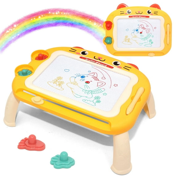 Drawing Doodle Board Toys - Learning Toys for 1 2 3 Year Old Girls - Educational Toys for Toddlers 1-3 (Yellow)