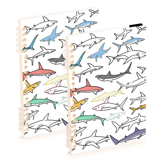 Drawing Fishes Doddle Style Notebook Detachable Coil Notebook Diary Plan Book A5 Size 60 Pages 1 Pack